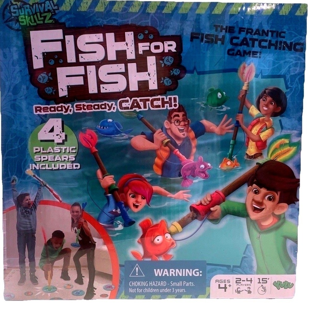 Yulu Survival Skillz Fish For Fish Game Kids Action Catching Game 4 Spears NEW